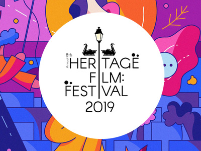 Heritage Film Festival Logo design flat illustration logo typography