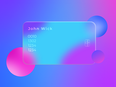 Glass Credit Card 2021 trend 3d card credit card design glassmorphic glassmorphism illustration ui vibrant