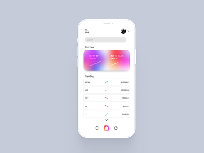 Stock Trading App Light Theme 2021 trend app basic design ios minimal mobile ui