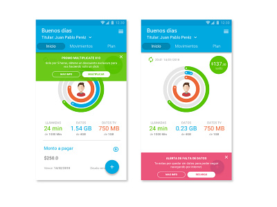 Movistar APP - Alerts app design ui ux