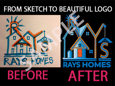 Sketch to beautiful logo creative graphics design logo logo design real estate