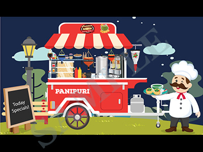 Indian Modern Food Panipuri(golgappe) Chat Cart chaat chef cinnamon food cart designs indian food panipuri special