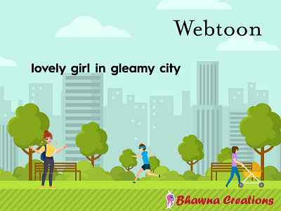 Webtoon creation Poster bhawna character character animation character design city creations creative design funny girl girl modern webtoon