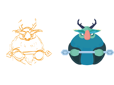 Slide Fight Druid art character design game illustration mobile vikings