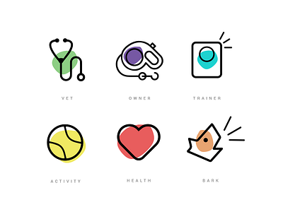 Iconography Pet Health app dinbeat icons iconset illustration pet petfriendly weareable