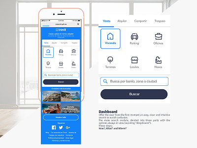 Dashboard Trovit web app app application clean dashboard flat identity interface minimal search ui ux web