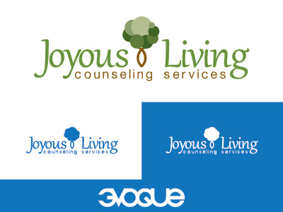 Joyous Living Counseling Services branding brown christian counseling design fish green joyous living logo simple tree