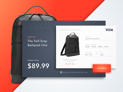 Day 002 - Credit Card - Daily UI card credit dailyui flat modal register shopping ui ux visa