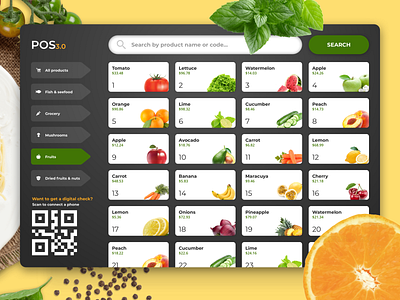 🍏Pos Concept For Grocery Store buy concept dark dark theme design grocery point of sale shop shopping sketch ui ux