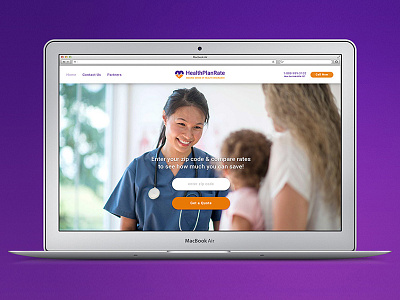 HealthPlanRate - Desktop health care homepage redesign ui ux