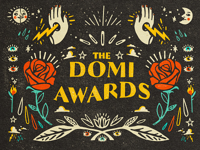 Domi Awards - event visual identity events illustration lettering vector art vintage visual identity visual identity design