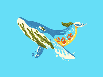 Shapes of Nature 2 of 4 enviromental ocean illustration vector art whale whale illustration