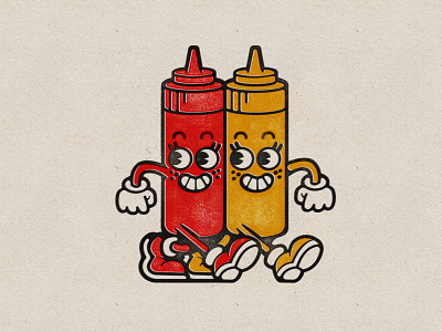 Ketchup & Mustard illustration ketchup mustard