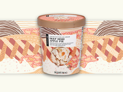 Publix Apple Pie Ice cream label apple pie deep dish apple pie ice cream illustration label design packaging pattern design