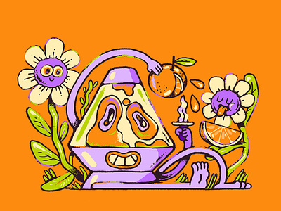 Lava Weirdo cartoon character design concept art groovy illustration lava lamp orange summertime