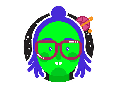 Hello // Self Portrait alien girl debut design illustration self portrait