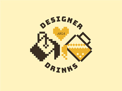 Designer Drinks Graphic badge beer designer drinks graphic icon design illustration paint bucket