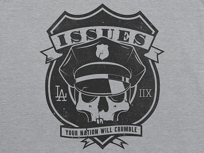 Issues | Death Cop apparel band merch illustration issues merch metalcore skull t shirt t shirt design warped tour