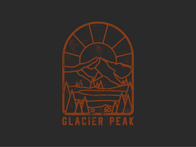 Glacier Peak grunge illustration merch mountain northwest rustic t shirt t shirt design