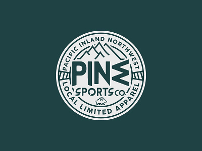Pine Sports Co. Sticker grunge illustration merch northwest rustic sticker design t shirt t shirt design