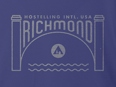 Tshirt for Hostelling International camp richamond tshirt typography virginia