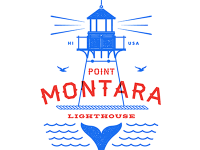 Point Montara Lighthouse for Hostelling International illustration lighthouse logo nautical