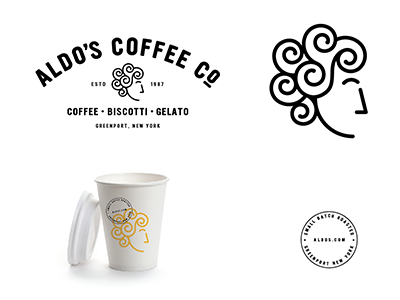 Aldo's Coffee Company branding illustration packaging