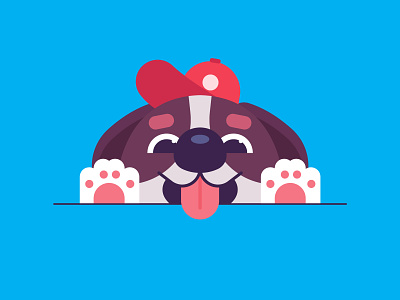 Friendly dog animation character characters design dog dribbble friendly illustration minimal