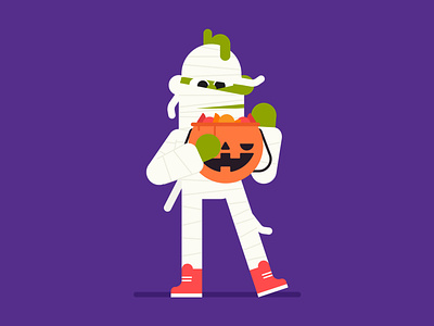 Happy October animation character characters design dribbble halloween illustration minimal