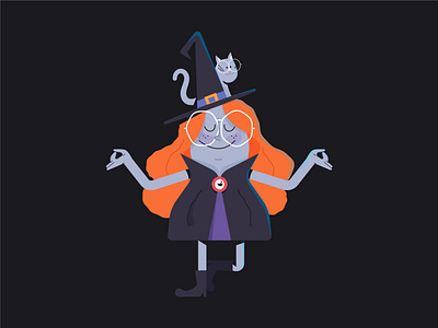 Witch doing yoga!