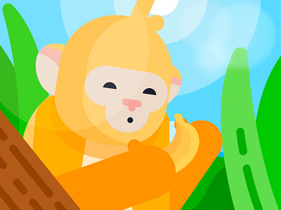 Mono green illustration ilustración jungle monkey mono