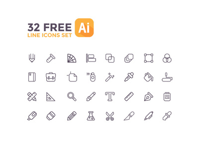 Icons Free Line adobe ai design free gratis icons illustrator libre line psd uso