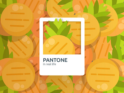 Pantone in real life character designminimal flat fruit fruits minimal pineapple pineapples
