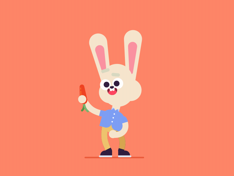 Bunny animation bunny carrot character color dribbble gif motion rabbit