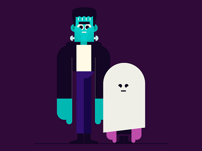 Characters Halloween character characters dribbble frankenstein ghost halloween illustration