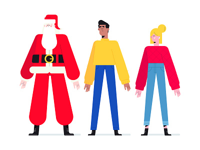 Christmas Characters character characters christmas design character illustration santa claus