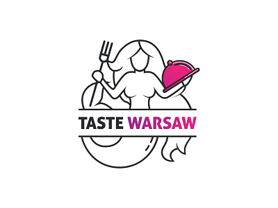 Taste Warsaw - Logo art brand dish flavor fork guide illustration illustrator logo logo design logodesign logos logotype poland restaurant siren taste tray warsaw warszawa