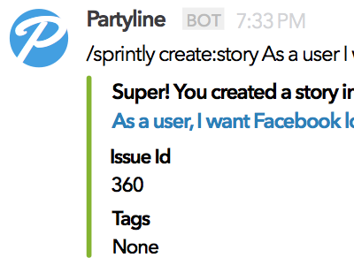 Partyline Slack Messages integrations slack