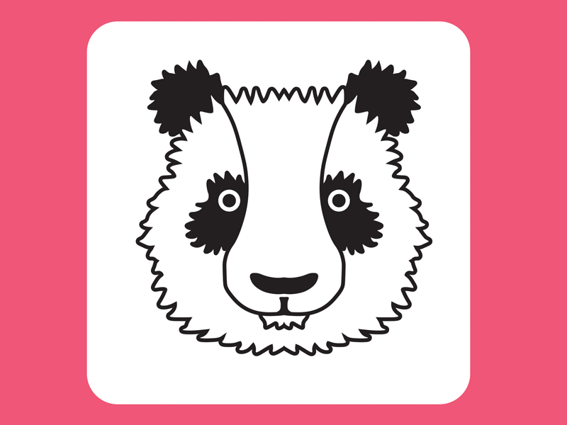 Panda Icon 2d cartoon clean design drawing flat graphics icon illustration panda simple