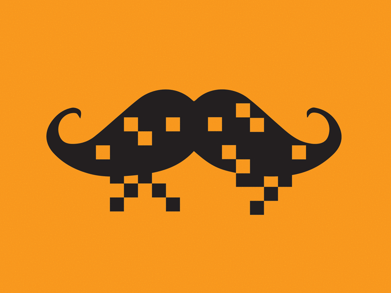 Digital Mustache 2d clean digital drawing flat graphic design graphics illustration mustache orange pixel