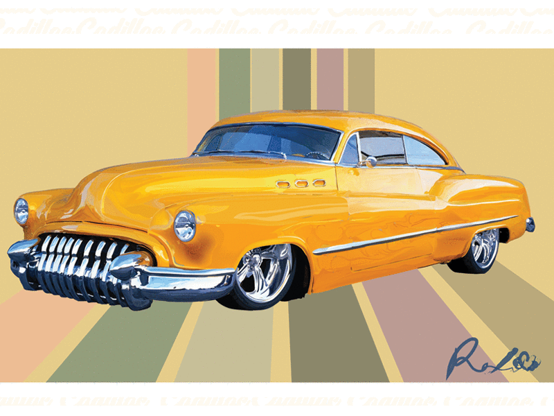 Hyper Realistic Vector of a 1953 Cadillac Buick adobe car design drawing graphic design graphics hyper realistic illustration pen tool vector