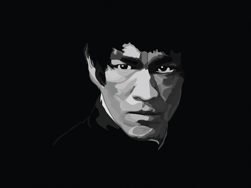 Bruce Lee 2d adobe art black and white bruce lee clean design dragon graphic design illustration illustrator