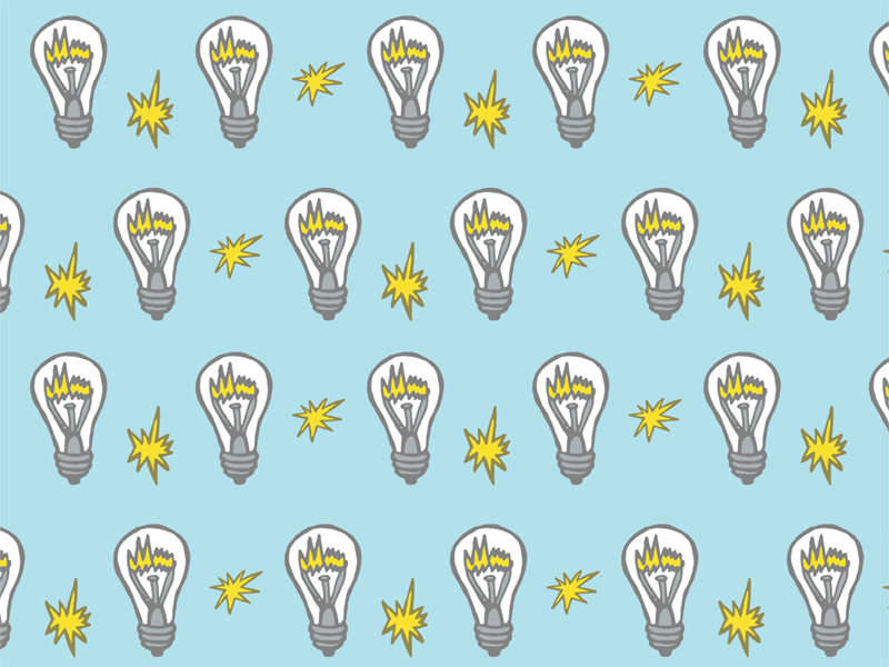 Energized Light Bulb Pattern 2d clean design fashion graphic design graphics illustrator packaging pattern textiles