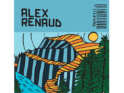 Album Cover Design Concept for Alex Renaud 2d album art album covers clean design drawing flat graphic design green illustration vector