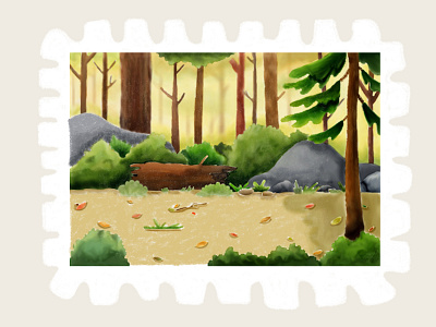 Day 6 prompt: Wood art digitalart forest illustration inkoctober20 peachtober20 stamp wood