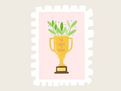 Day 8 prompt: Prize art digitalart illustration inkoctober20 peachtober20 prize stamp trophy