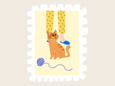 Day 10 prompt: Pet art cat digitalart illustration inkoctober20 peachtober20 pet stamp