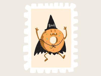 Day 15 prompt: Core art digitalart donut halloween illustration inkoctober20 peachtober20 stamp