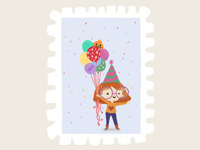 Day 30 prompt: Balloon art balloons digitalart digitalillustration girlbirthday happy birthday illustration inkoctober20 peachtober20