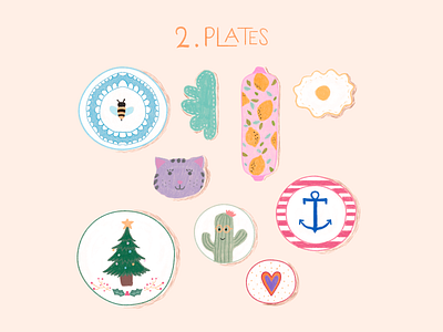 Plates 100daychallenge 100daysproject 100thingstodraw anchor art bee cactus cat christmas christmastree cloud digitalart digitalillustration drawingchallenge egg heart illustration lemons plates